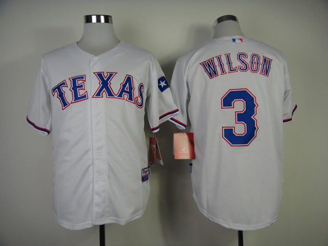 Men Texas Rangers 3 Wilson White MLB Jerseys